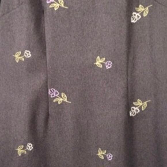 Vintage Victoria Holley Floral Sheath Dress 10 Gray Embroidered Lined USA - Picture 9 of 11